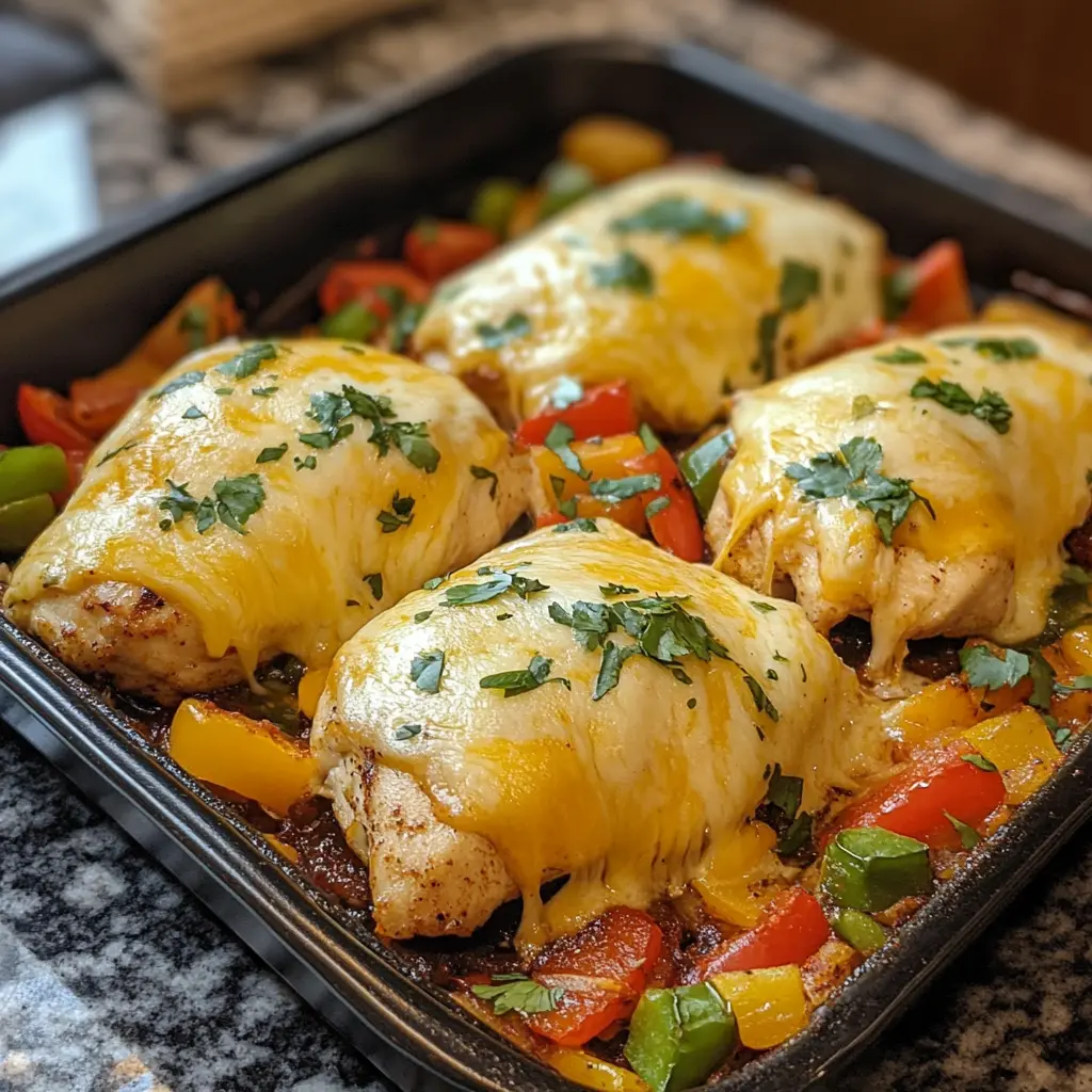 Cheesy Baked Fajita Chicken