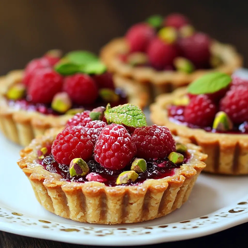 Elegant Pistachio Raspberry Tartlets