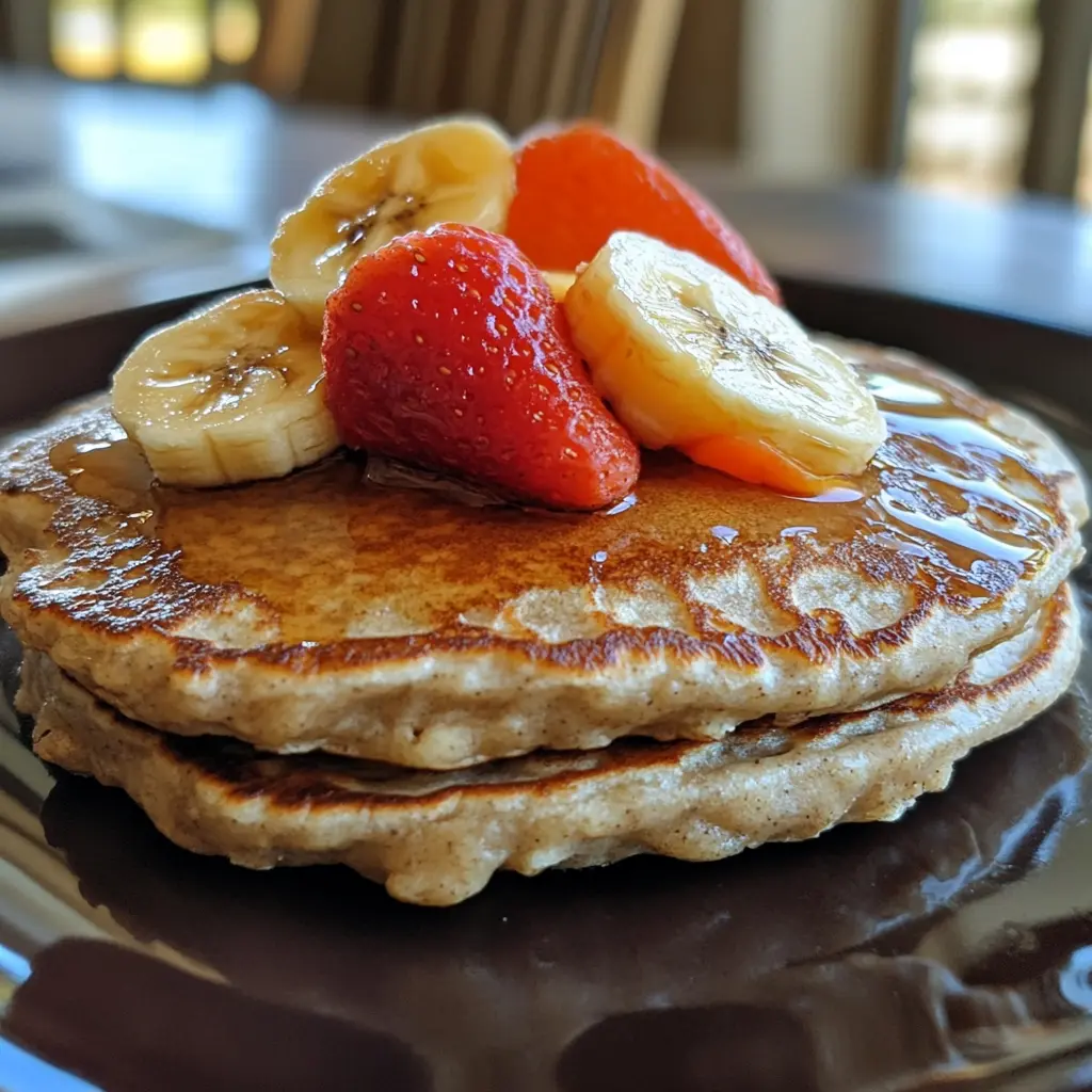 Fluffy 3-Ingredient Banana Oatmeal Pancakes