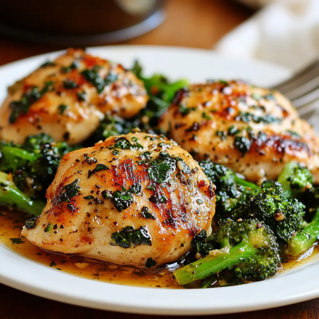 Garlic Chicken with Broccoli and Spinach