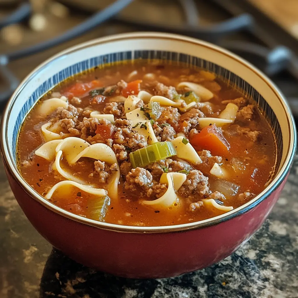 Hamburger Noodle Soup